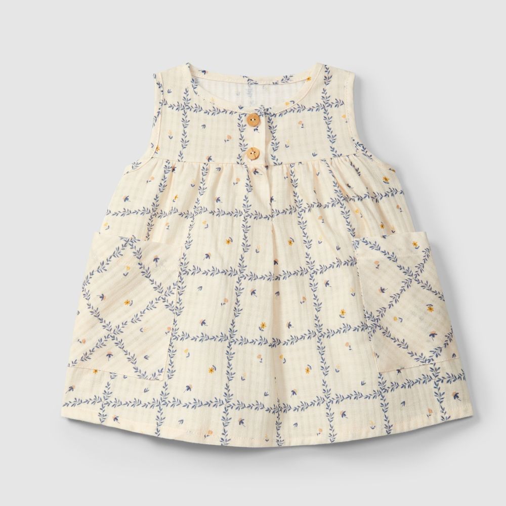 Vestido algodão texturado estampado - Snug