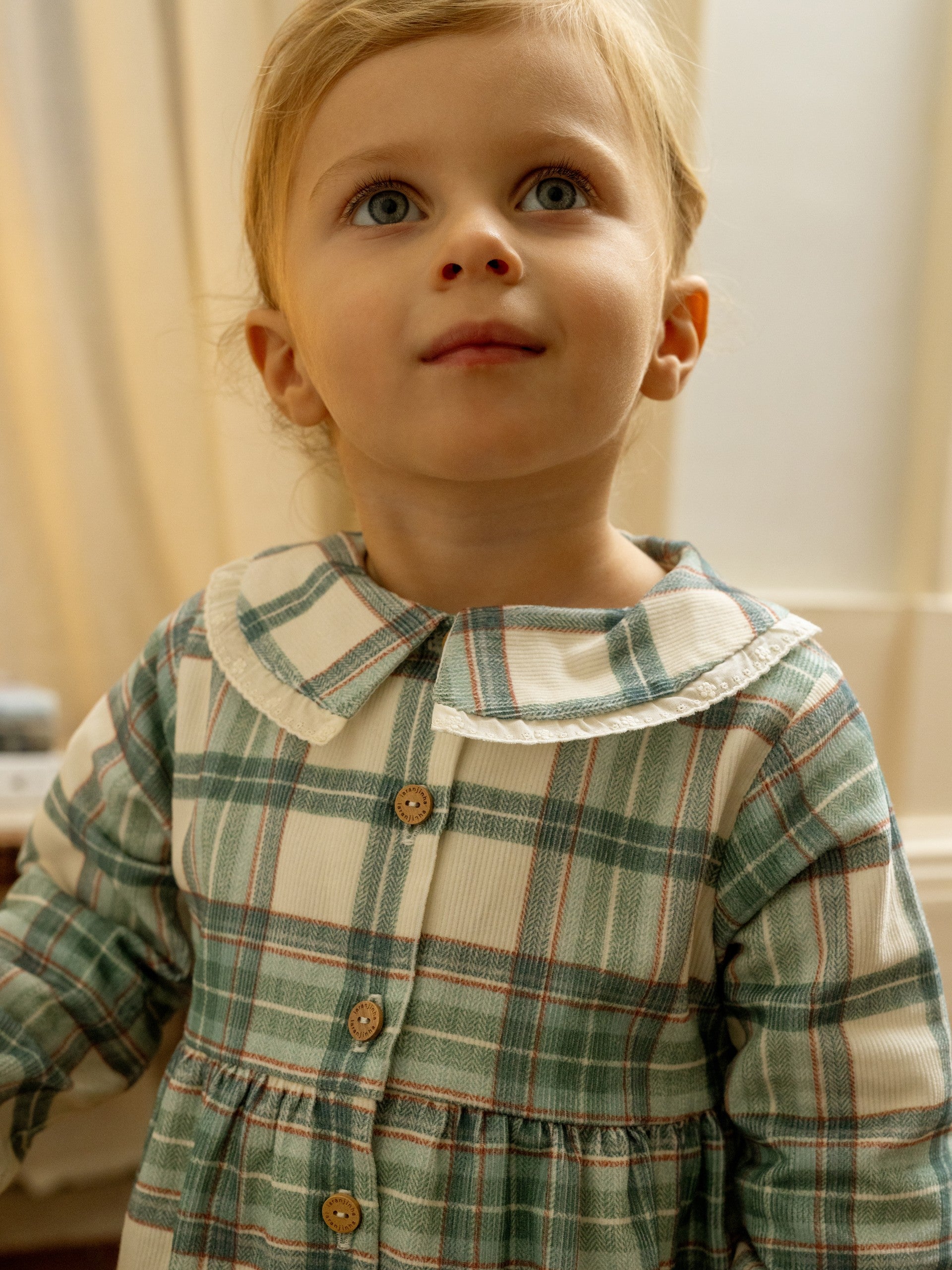 Vestido bombazine xadrez - Laranjinha