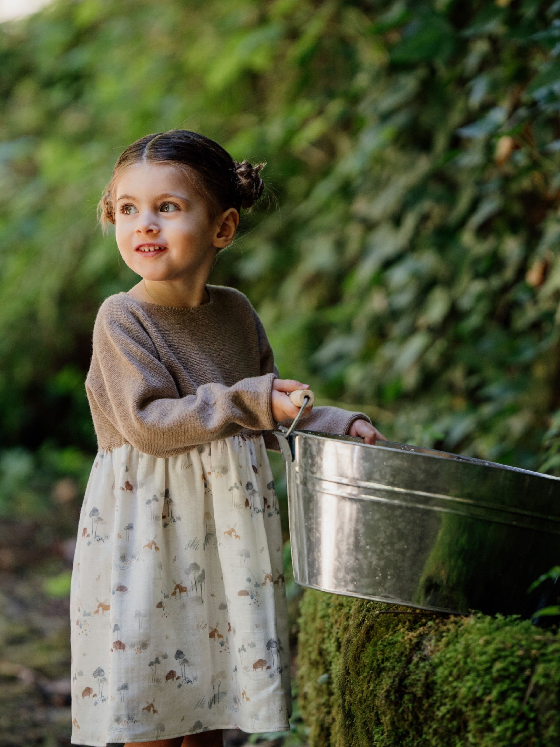 Vestido com tecido em aguarela LOVE IN WINTER DAYS - Wedoble
