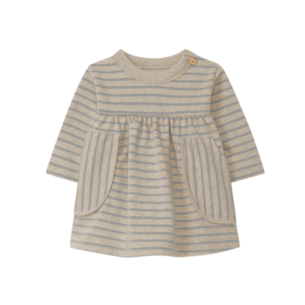 Vestido de riscas em jersey cardado - Snug