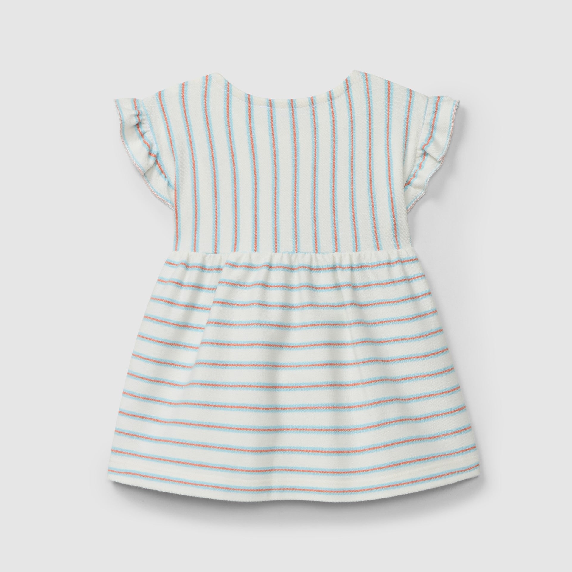 Vestido em felpa de riscas multicolor - Laranjinha