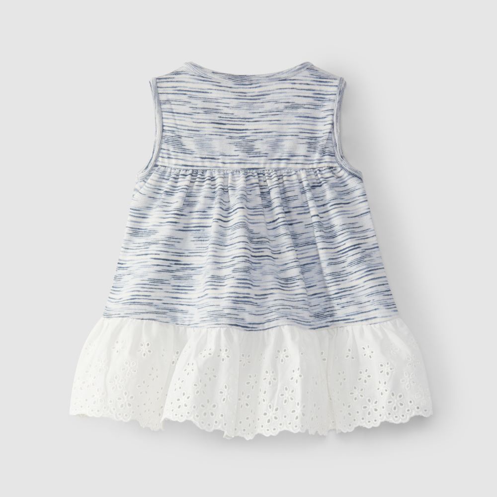 Vestido em jersey com folho bordado inglês - Snug