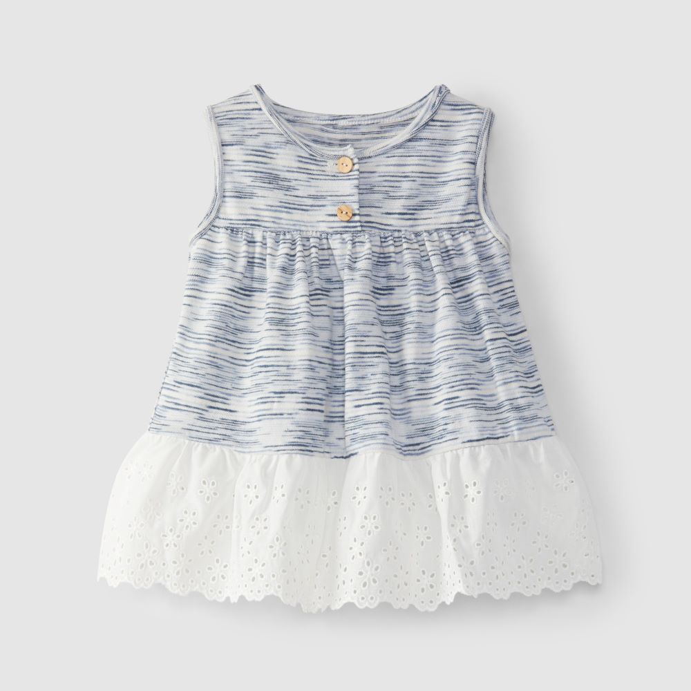 Vestido em jersey com folho bordado inglês - Snug