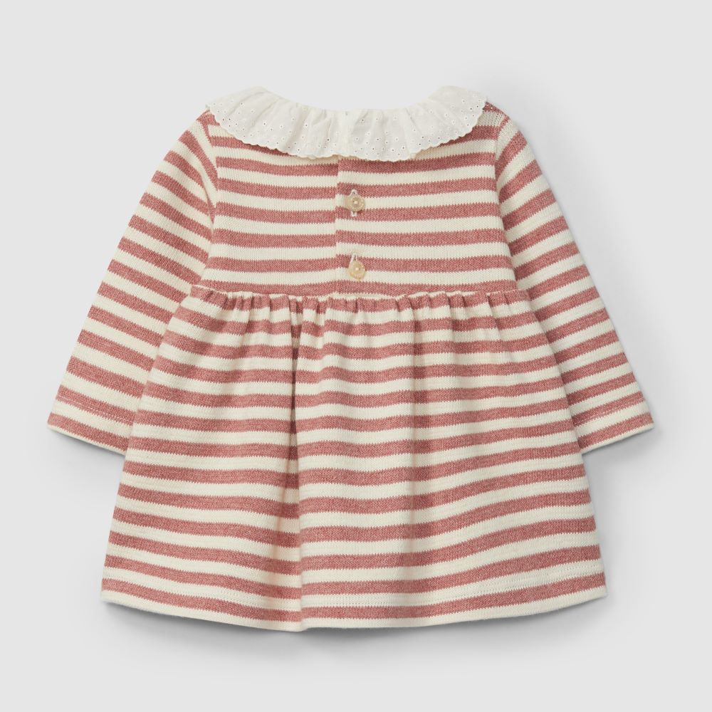 Vestido em malha jersey de riscas - Laranjinha