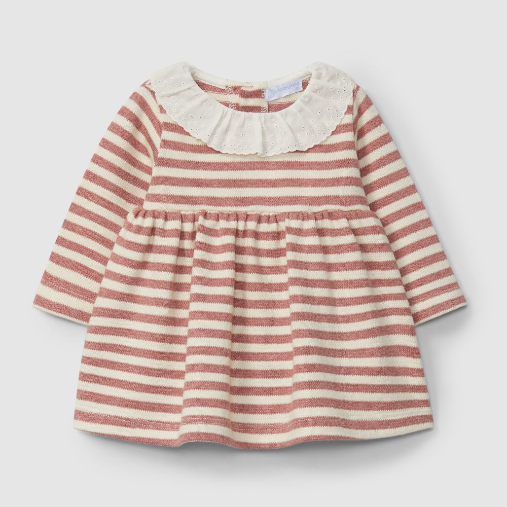 Vestido em malha jersey de riscas - Laranjinha