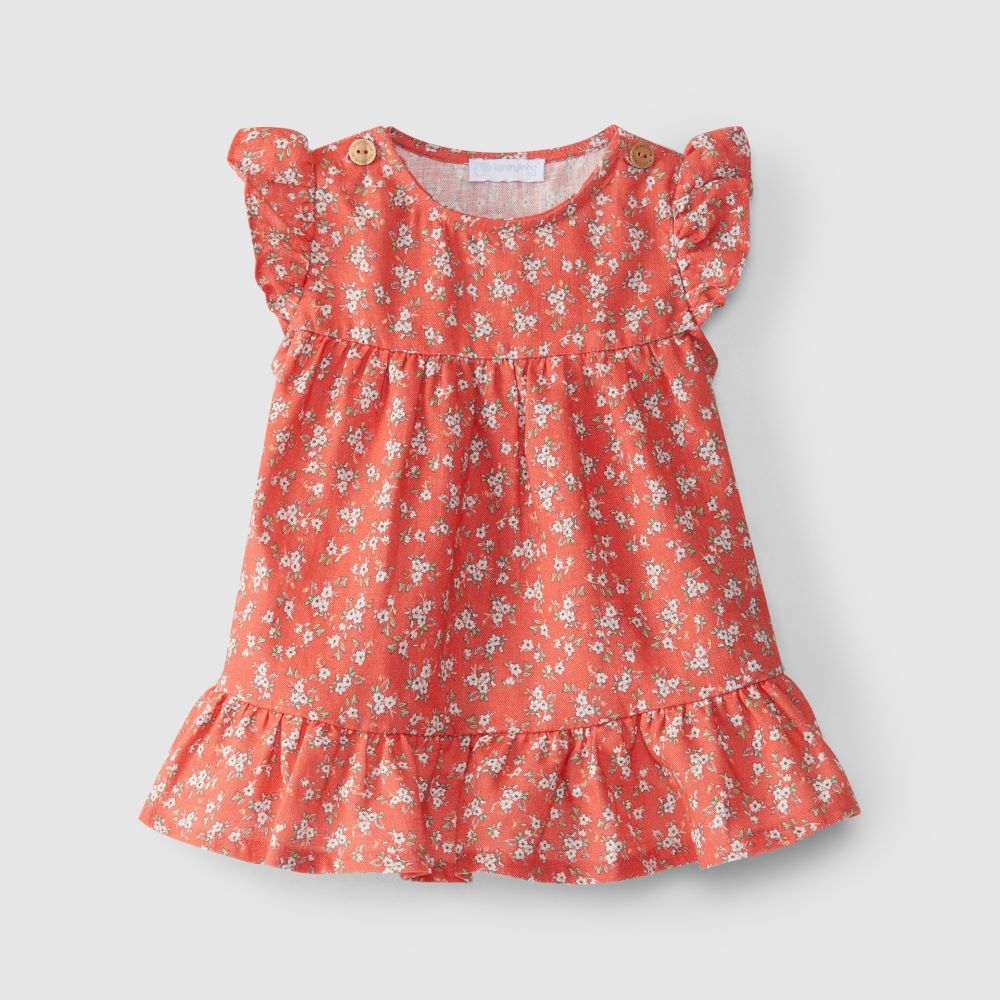 Vestido flores - Laranjinha