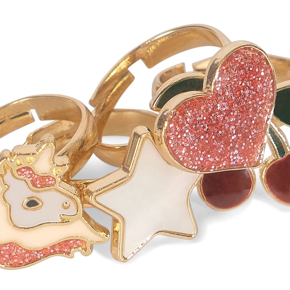 Conjunto de anéis coloridos - Konges Slojd