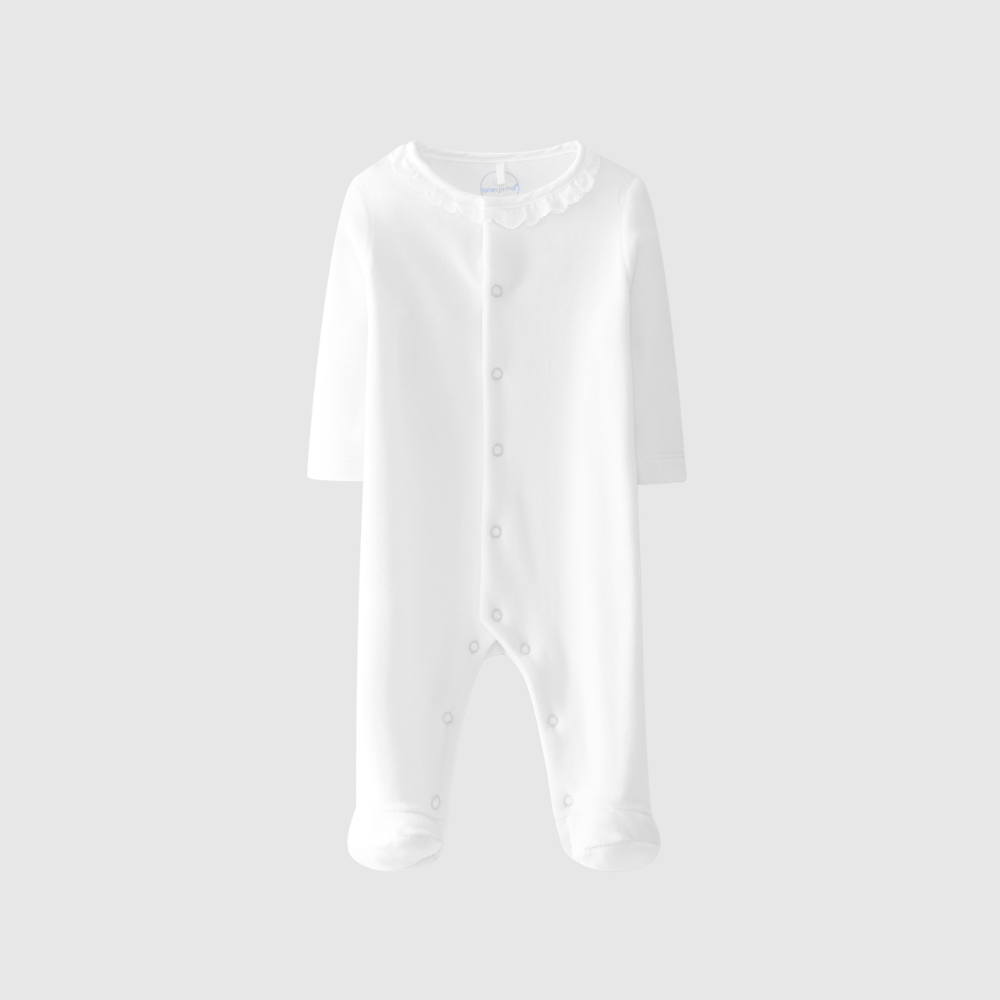 Babygrow veludo gola bordada - LARANJINHA