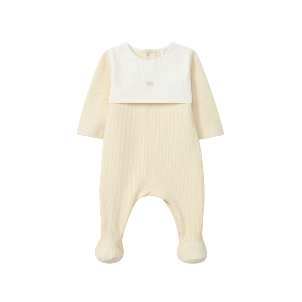 Babygrow em algodão orgânico com detalhe de bordado - LARANJINHA