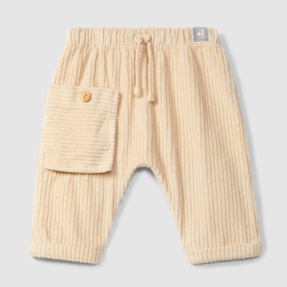 Calças pull-up em veludo canelado com bolso - SNUG