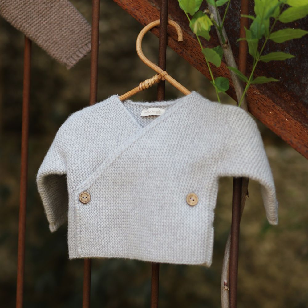 Conjunto casaco trespasse e calça tricotados em lã | SNOWFLAKE - Wedoble