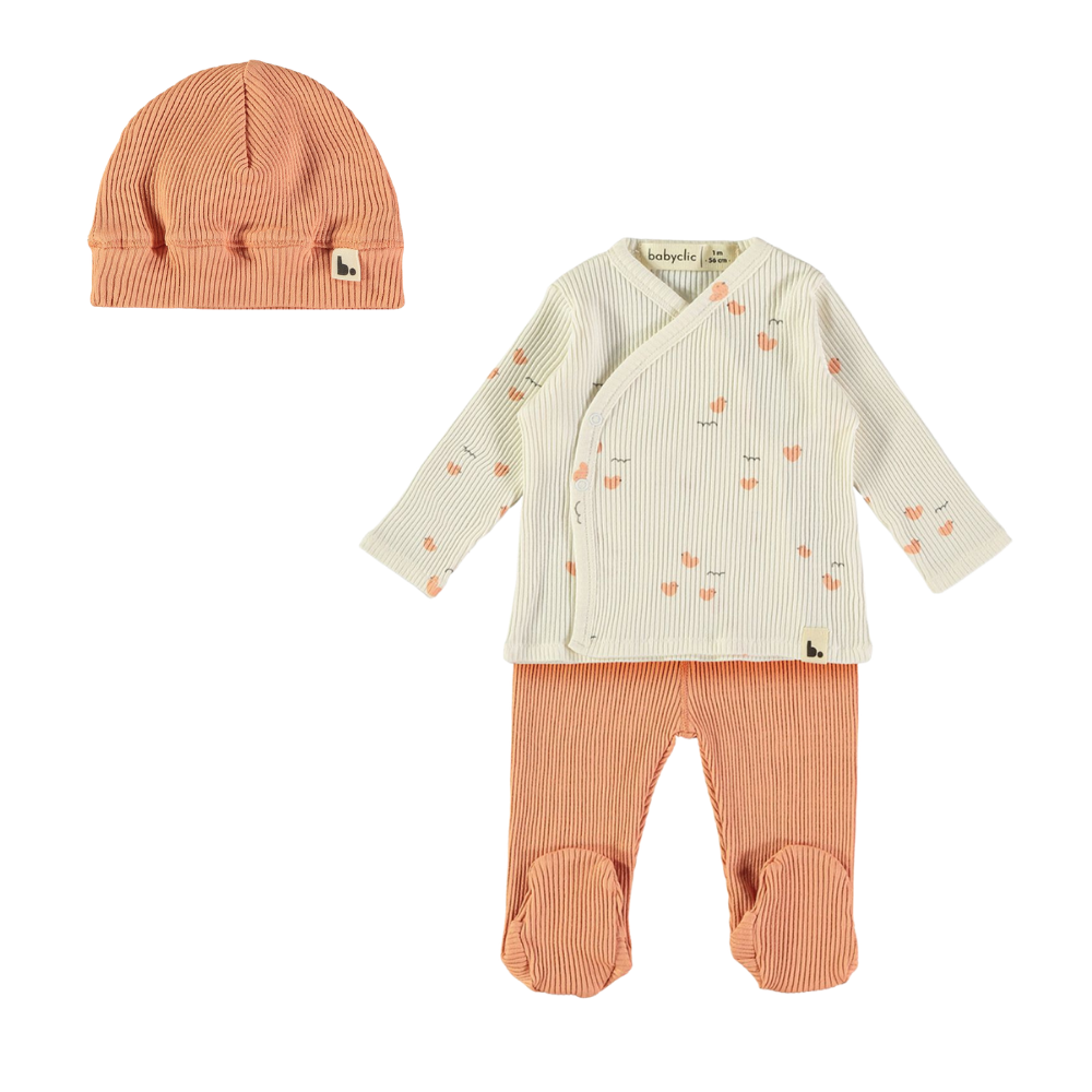 Conjunto recém nascido LOVELY DUCKS APRICOT - Babyclic
