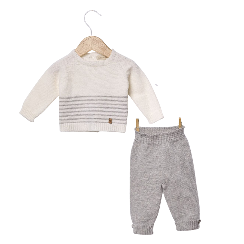 Conjunto tricotado em lã | SNOWFLAKE - Wedoble