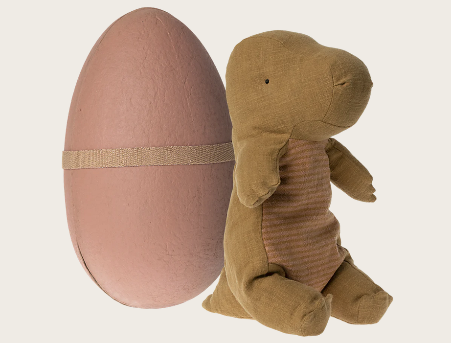 Dinossauro de pano em ovo de cartão - Maileg