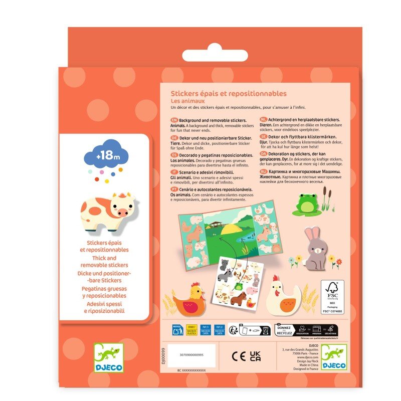 Animais da Quinta - Autocolantes Removíveis - Djeco