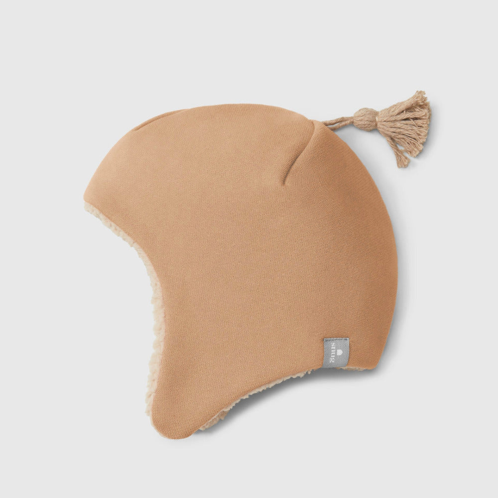 Gorro em felpa com pom-pom e interior de pelo - SNUG