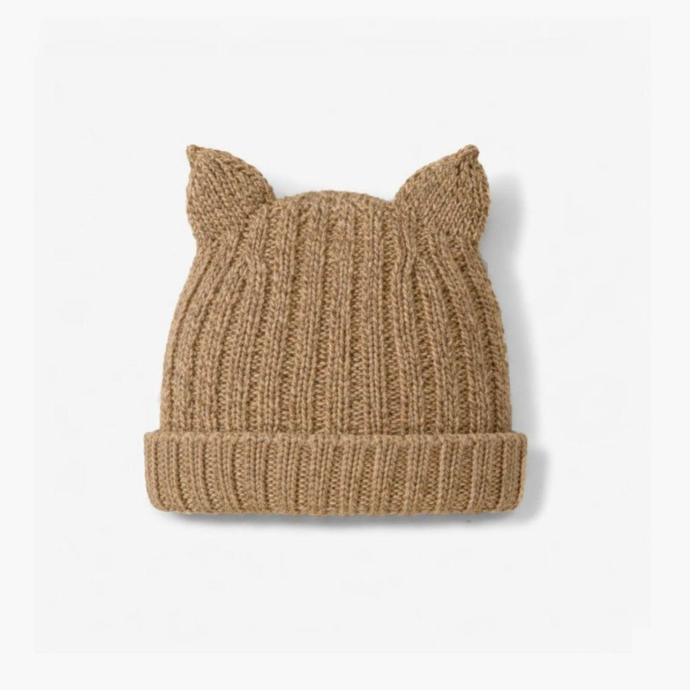 Gorro com orelhinhas tricotado em lã merino | SWEET AUTUMN - WEDOBLE