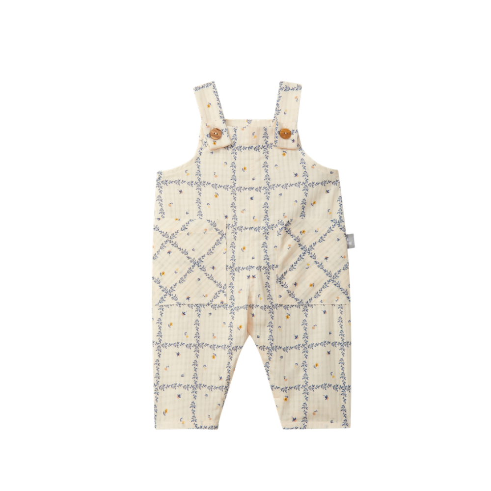 Jardineira algodão texturado estampada - Snug