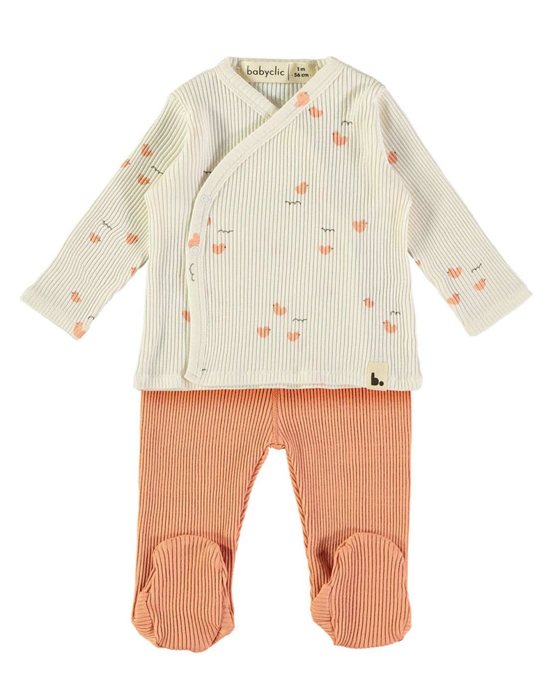 Conjunto recém nascido LOVELY DUCKS APRICOT - Babyclic