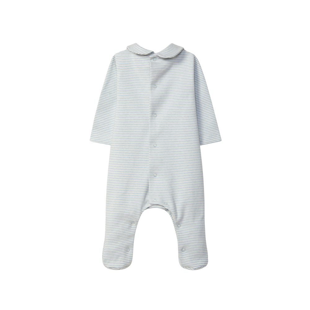 Babygrow às riscas com gola redonda - Laranjinha