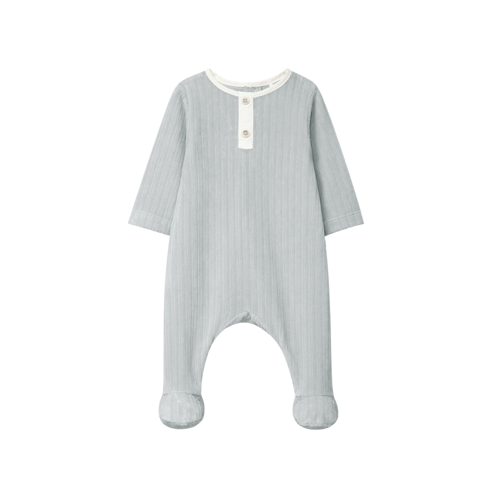 Babygrow sem gola em veludo canelado - Laranjinha