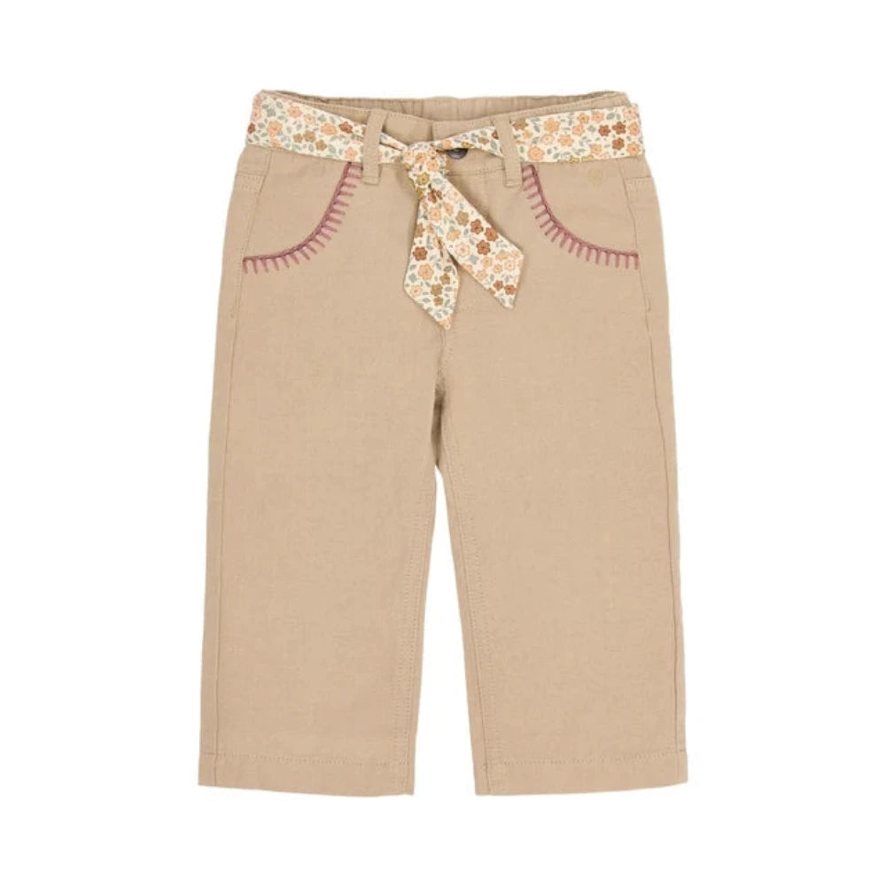 Calças com cinto floral - LITTLE DUTCH