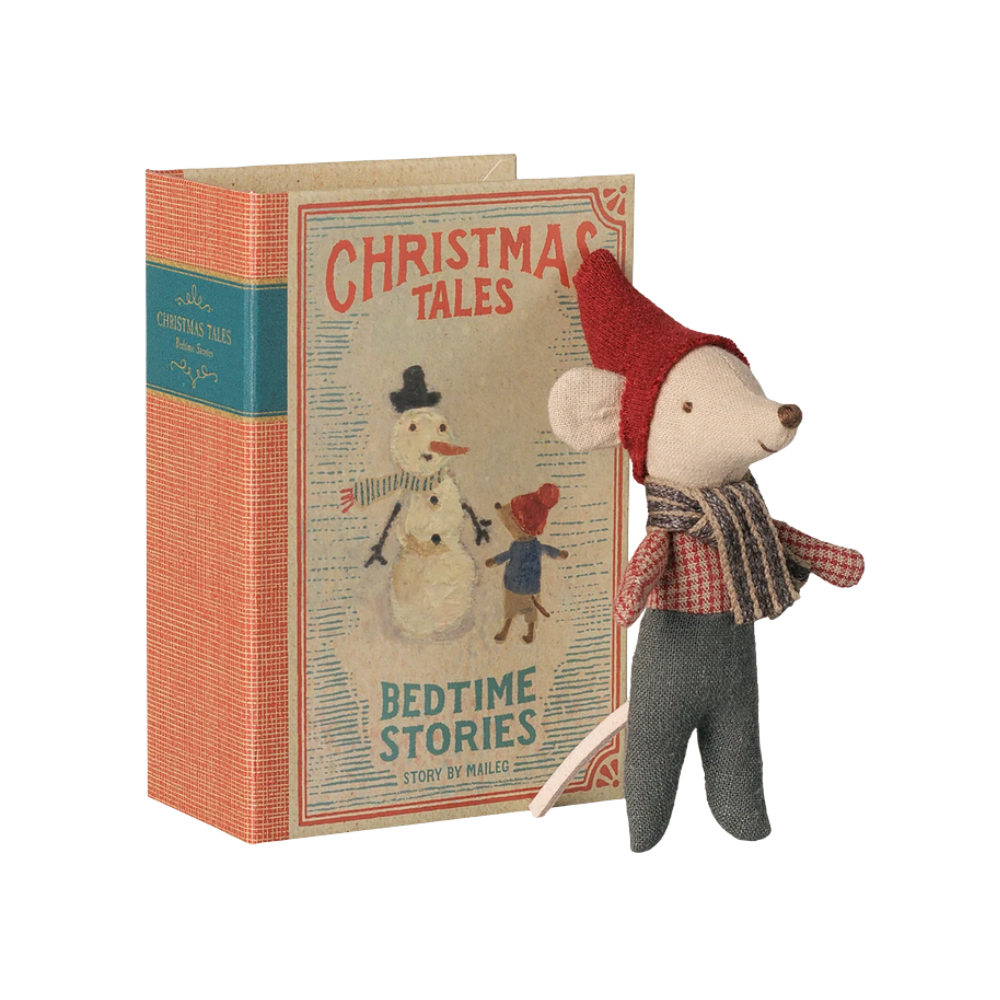 Christmas mouse, Baby in book - MAILEG