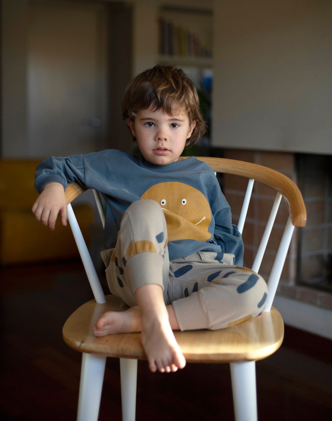 Calça de algodão cardado BIG SUN - Babyclic