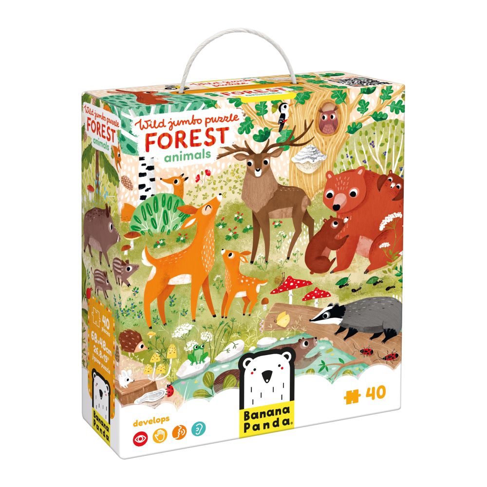 Puzzle jumbo ANIMAIS FLORESTA - Banana Panda