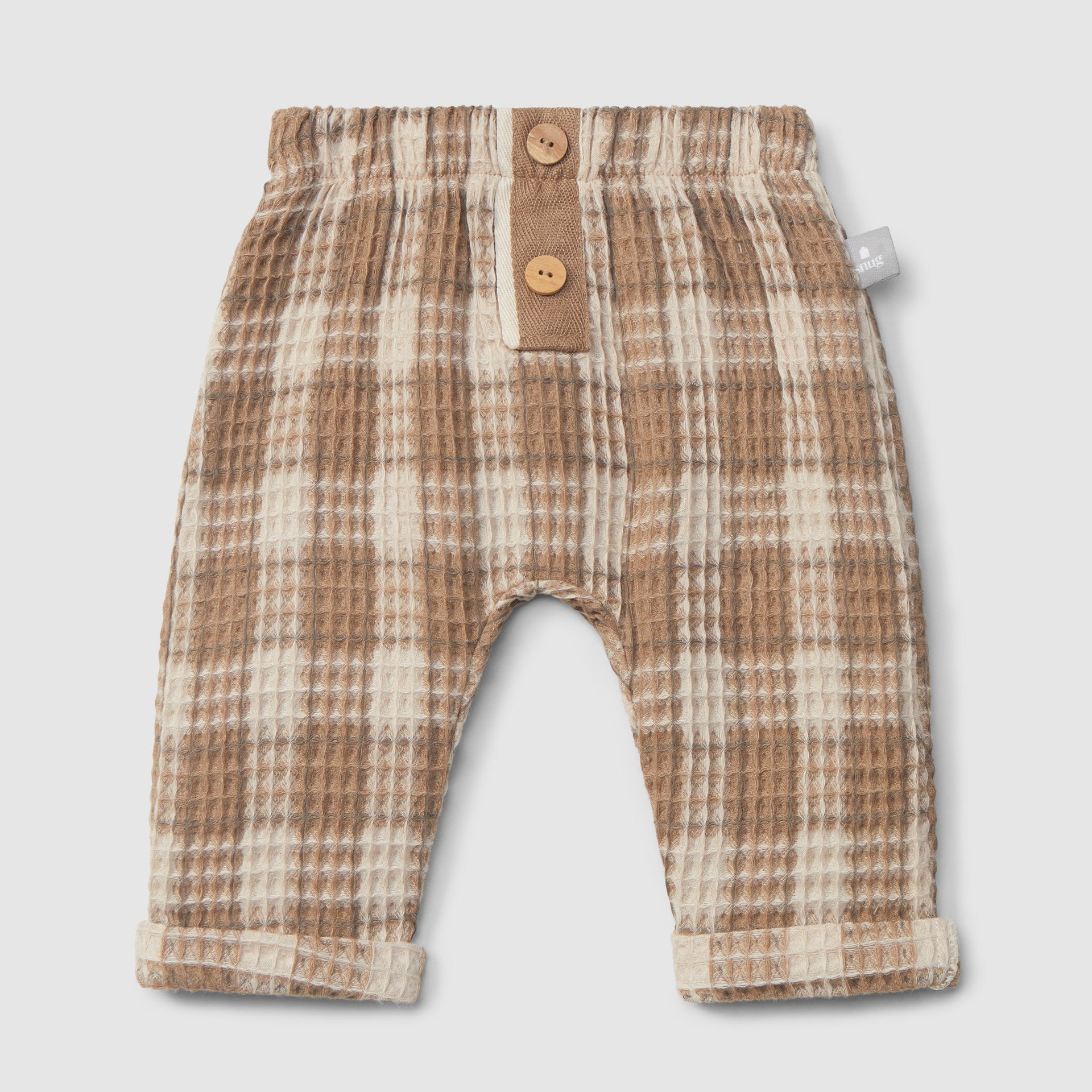 Calças pull-up em tecido waffle - SNUG