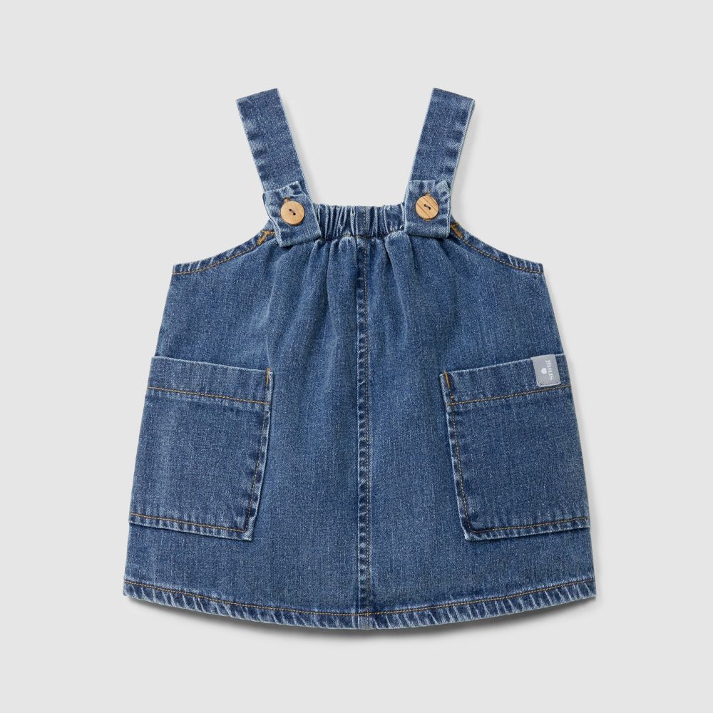 Saia de peito em denim de algodão orgânico - SNUG