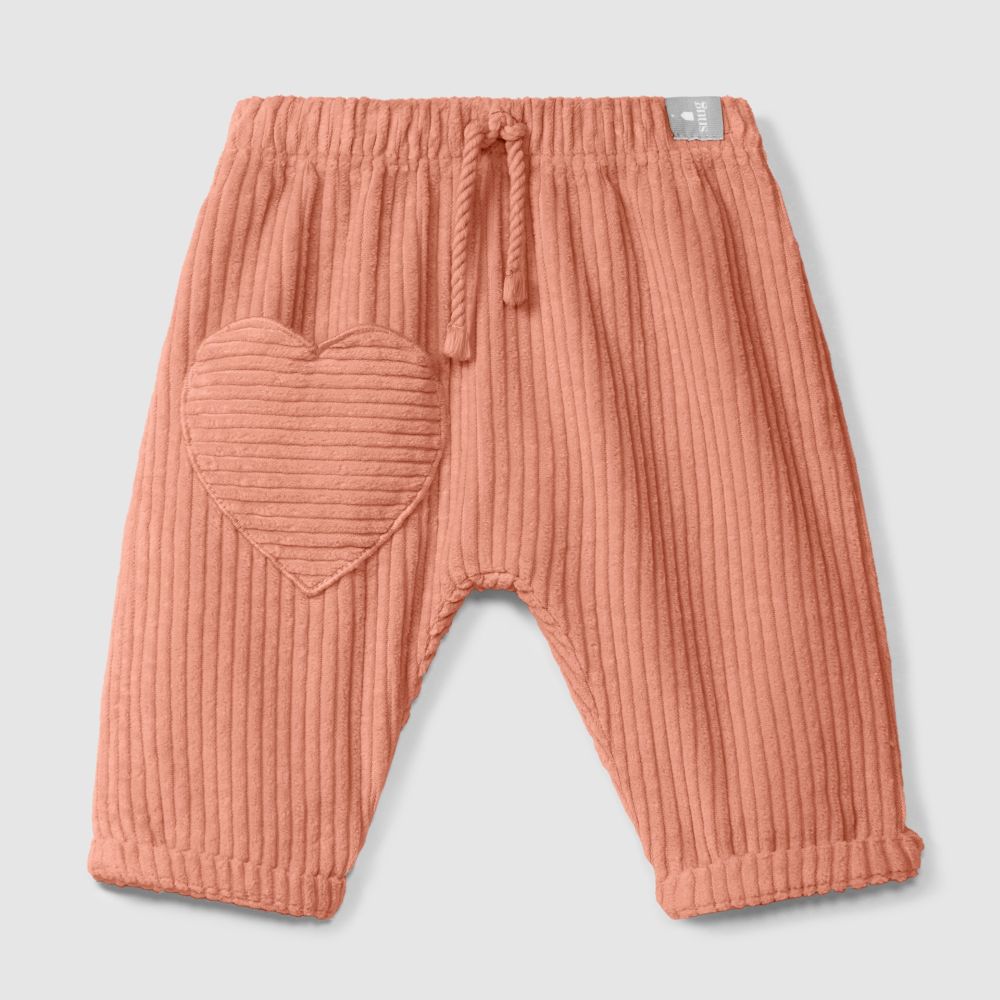 Calças pull-up em veludo canelado com bolso coração - SNUG