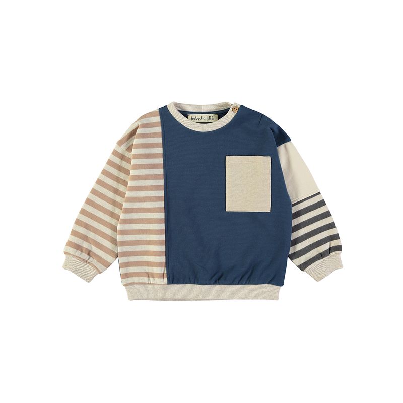 Sweatshirt BLOCKS DARK BLUE - BABYCLIC