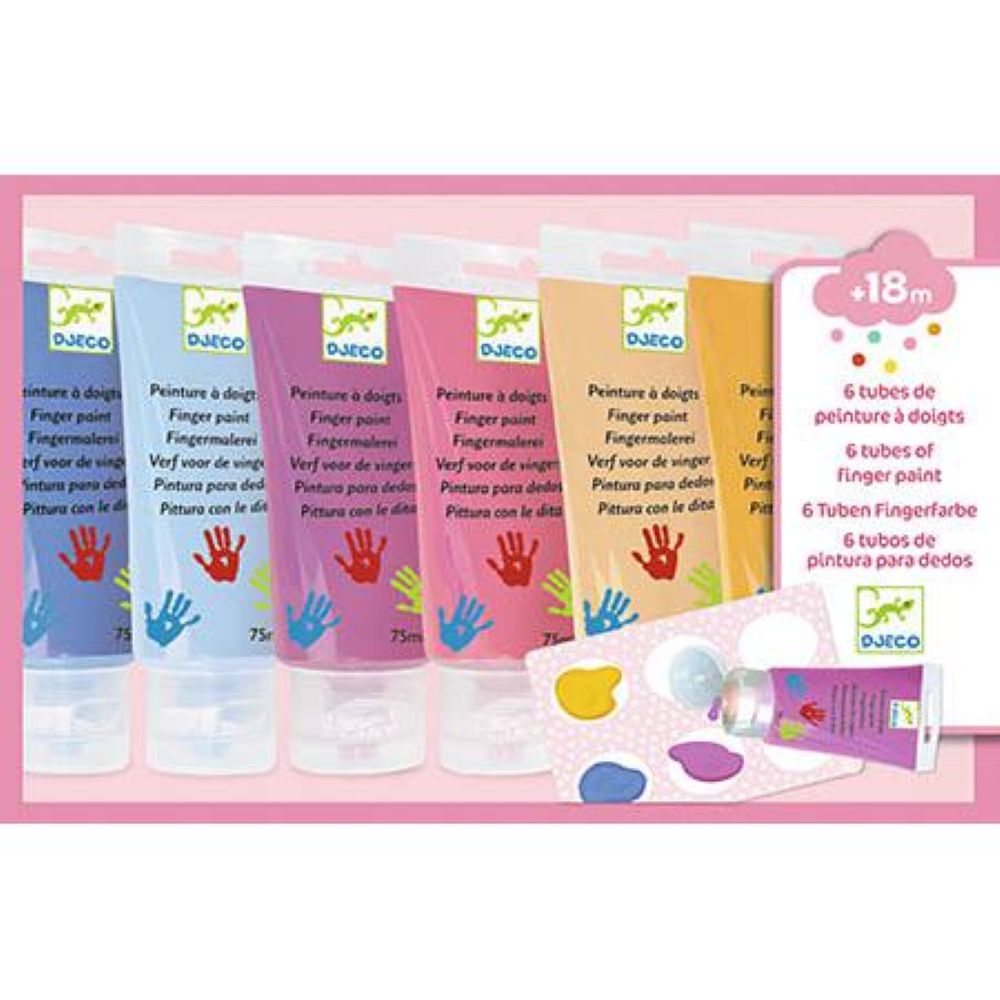6 Tubos de Tinta p/ Pintar com as Mãos - Djeco