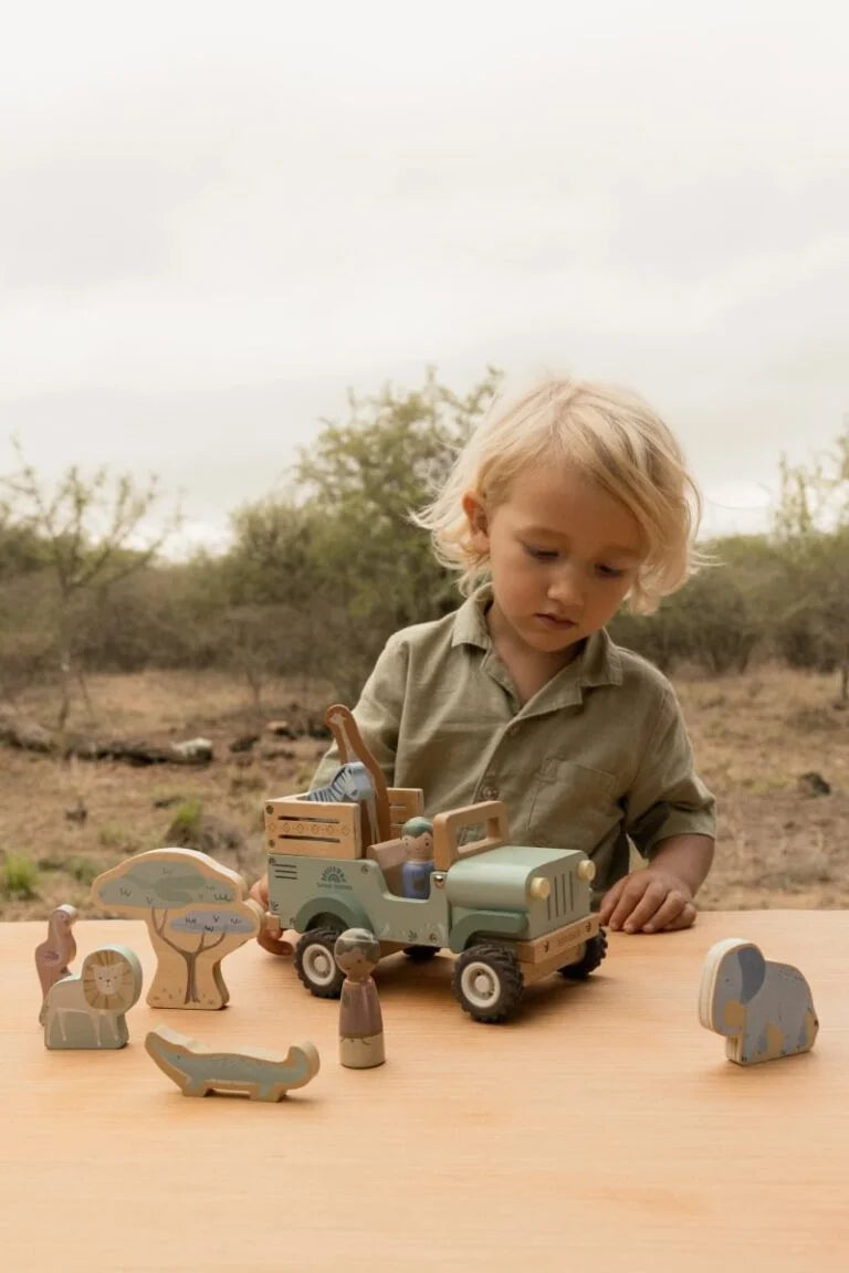 Carro Safari em Madeira com Animais - LITTLE DUTCH
