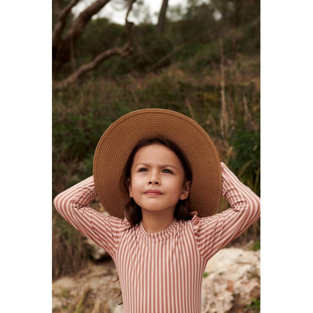 Chapéu de palha de papel estilo retro de aba larga - Liewood