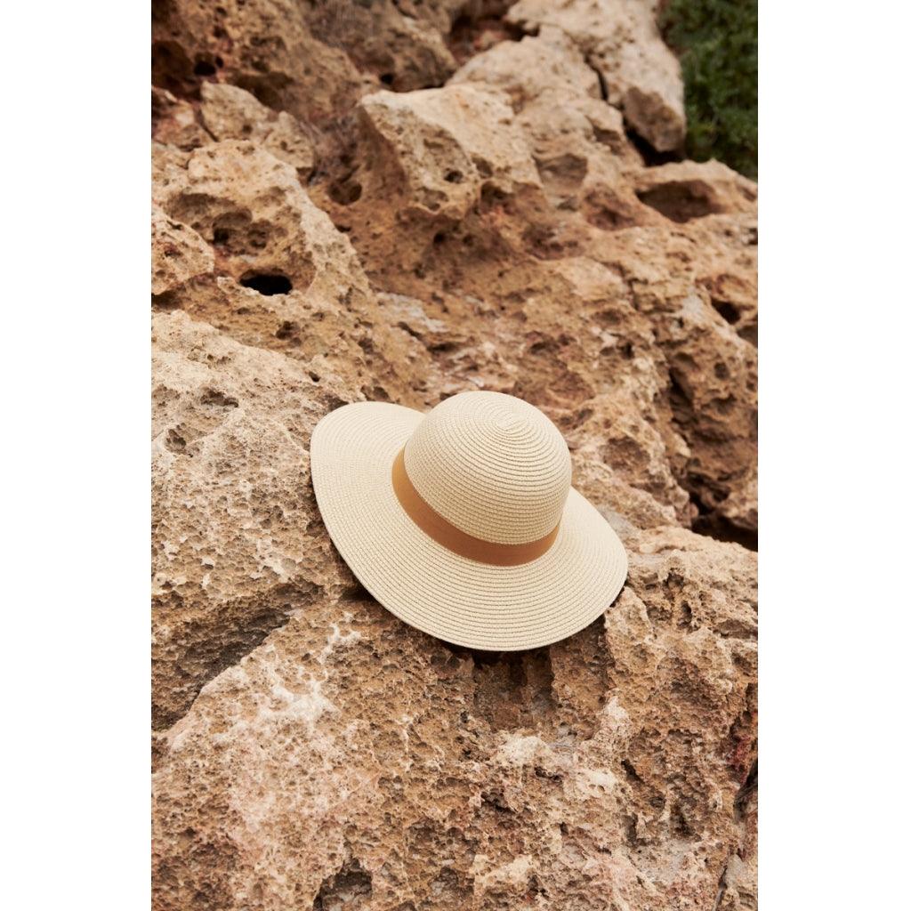 Chapéu de palha de papel estilo retro de aba larga - Liewood