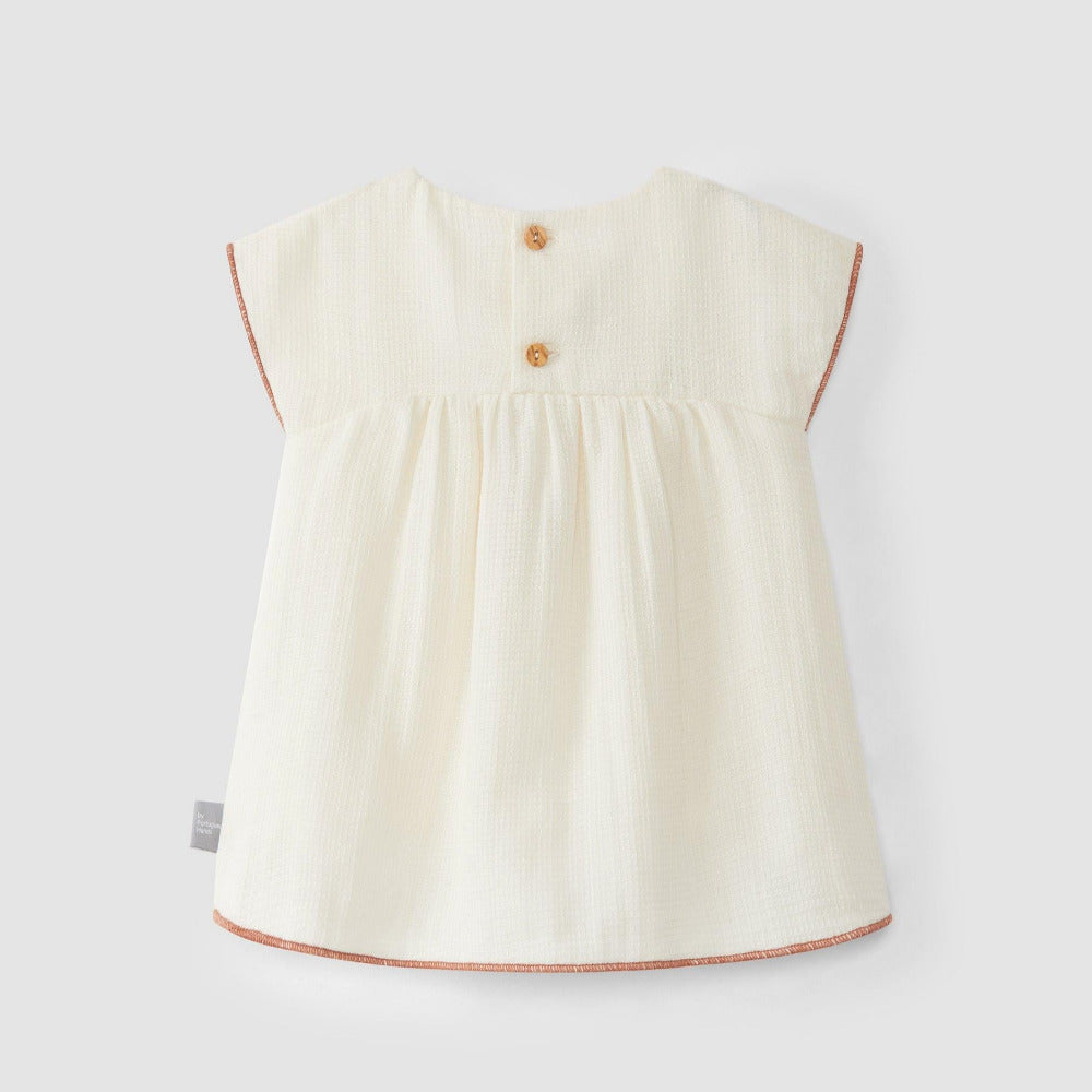 Vestido musseline orgânica texturado - chuvadeamor