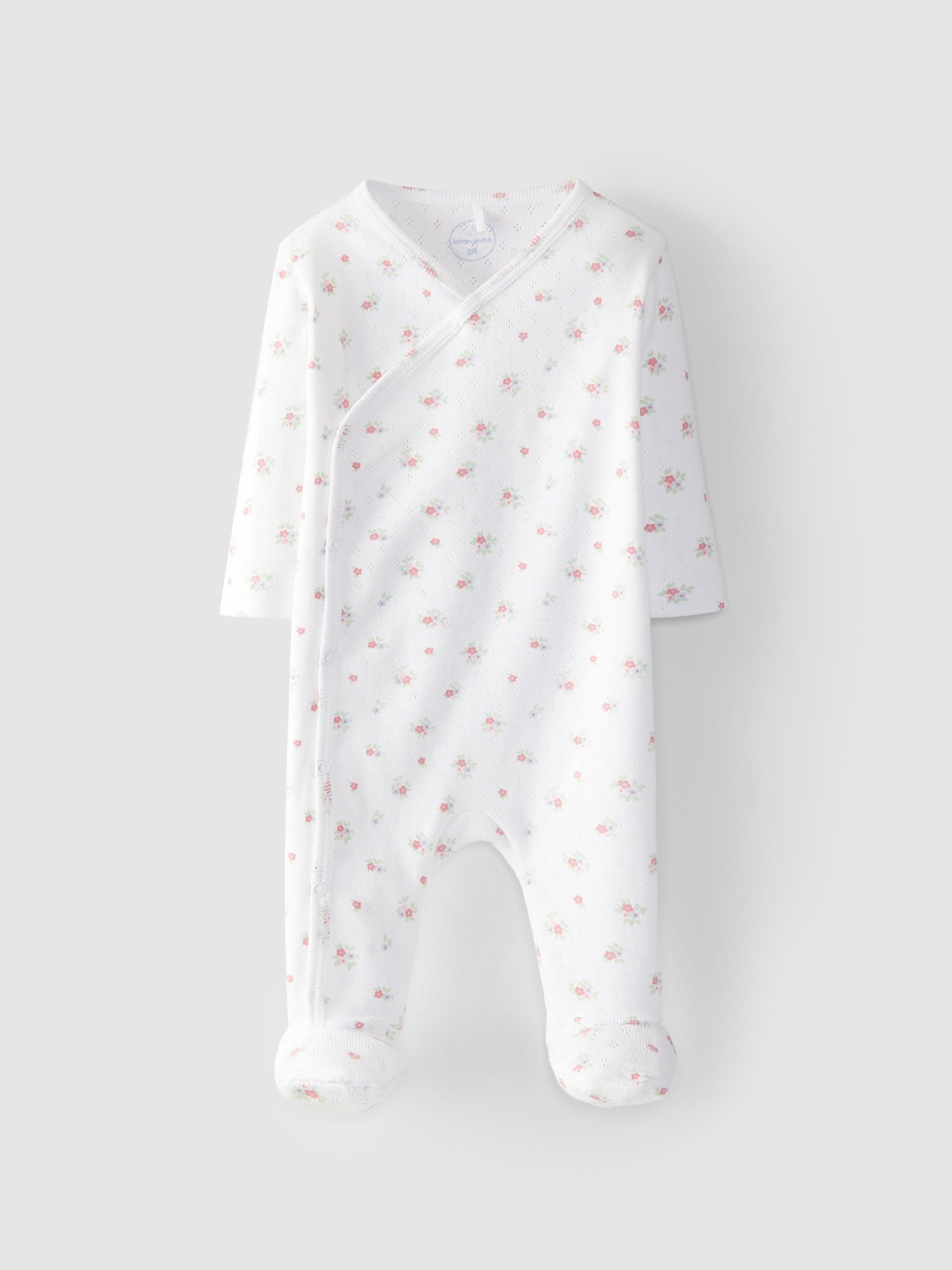 Babygrow trespasse ajour floral - Laranjinha - chuvadeamor