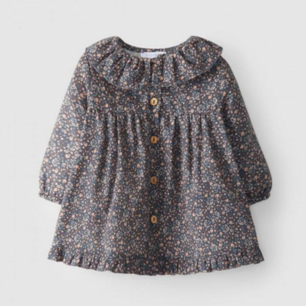 Vestido floral 100% Algodão - Laranjinha - chuvadeamor