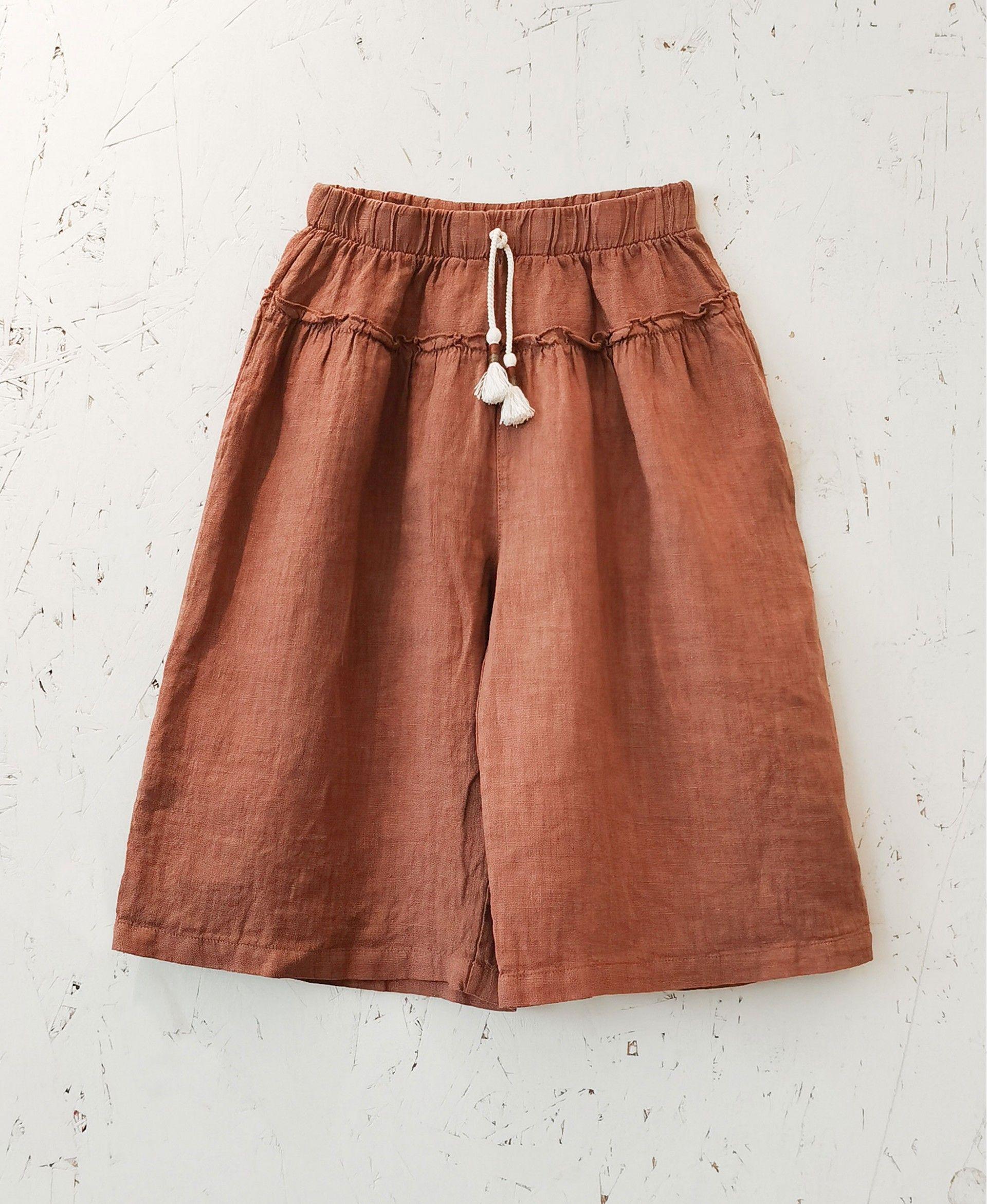 Calça em linho com cordão decorativo - Play Up - chuvadeamor