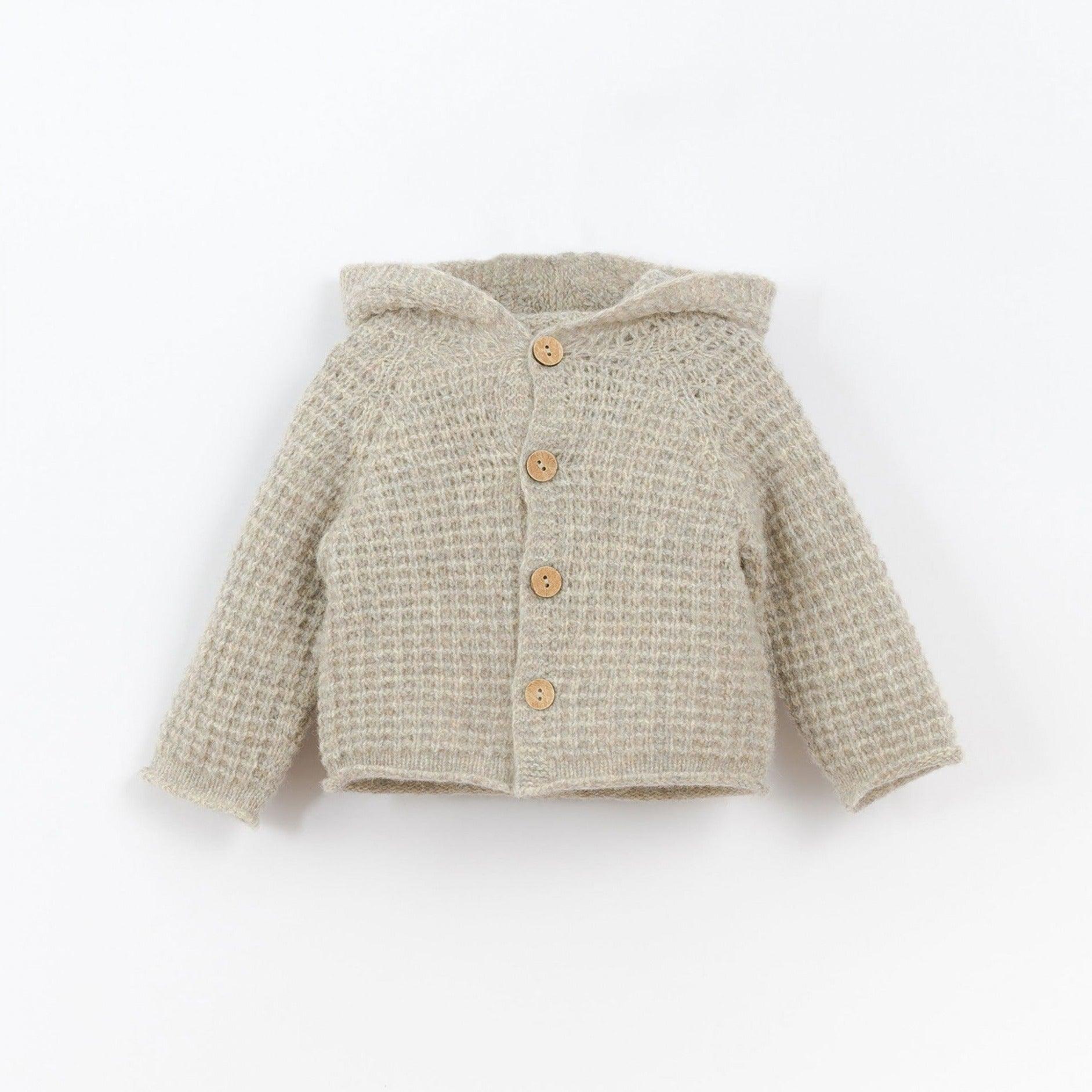 Casaco tricot com botões de coco - Play Up - chuvadeamor