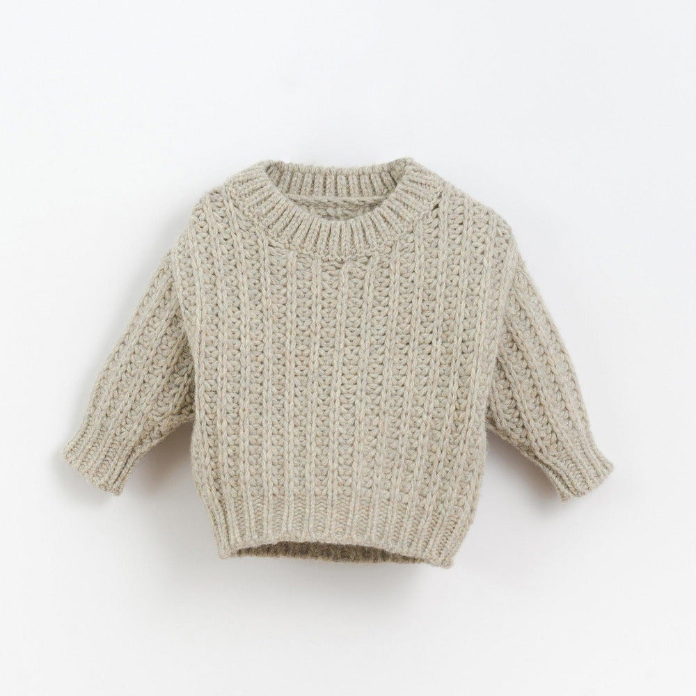 Camisola tricot em lã e fibras recicladas - Play Up - chuvadeamor