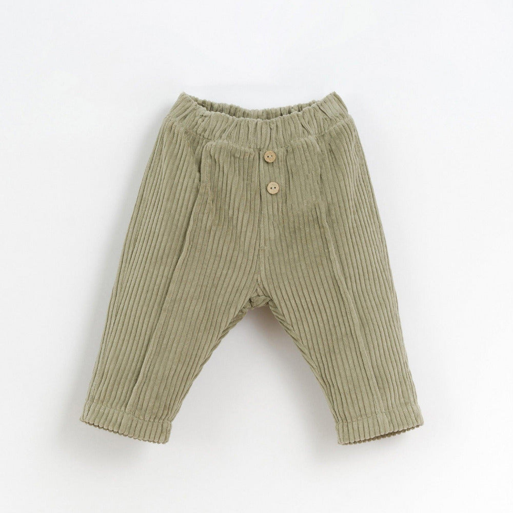 Calça em bombazine com pormenor de nervura - Play Up - chuvadeamor