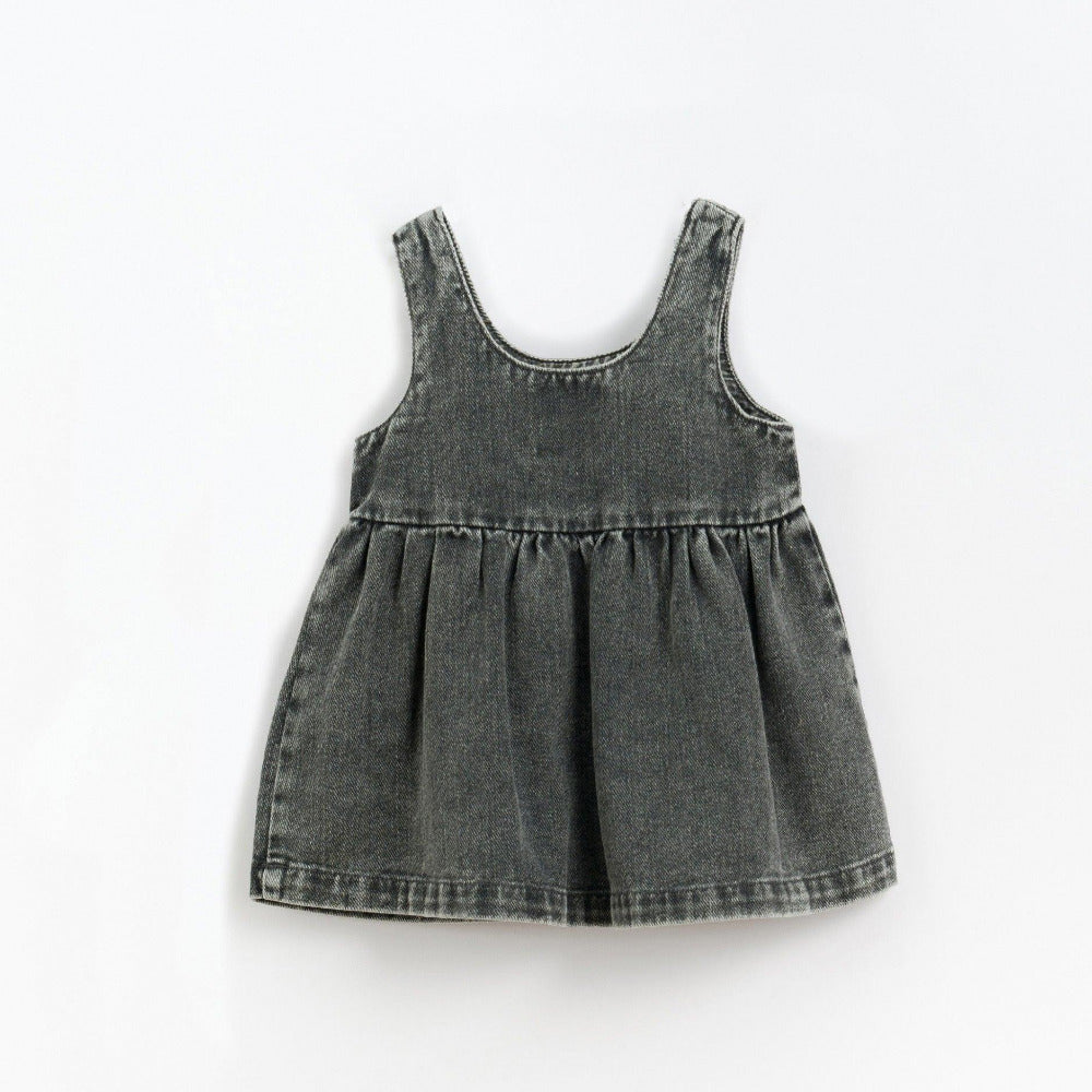 Vestido de algodão em ganga com bolso - Play Up