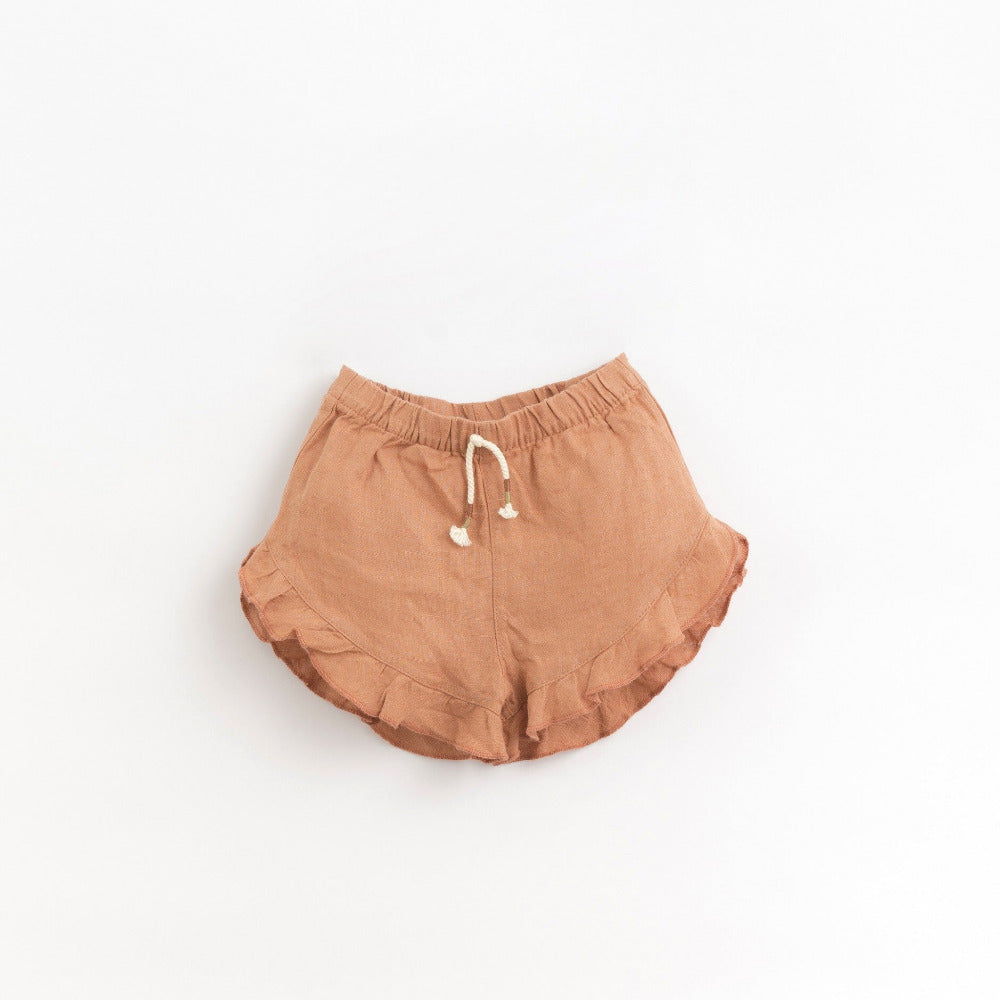 Calção em linho com cinto elástico e cordão decorativo - Play Up