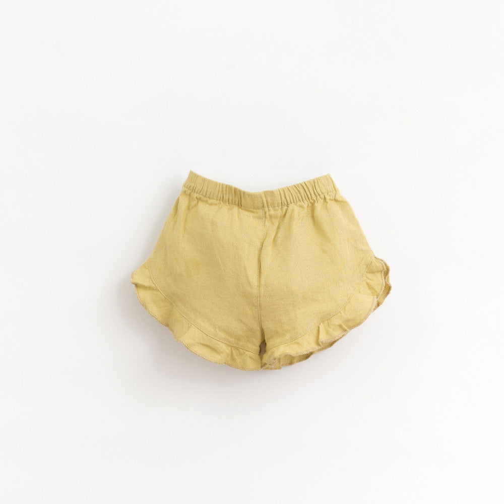 Calção em linho com cinto elástico e cordão decorativo - Play Up