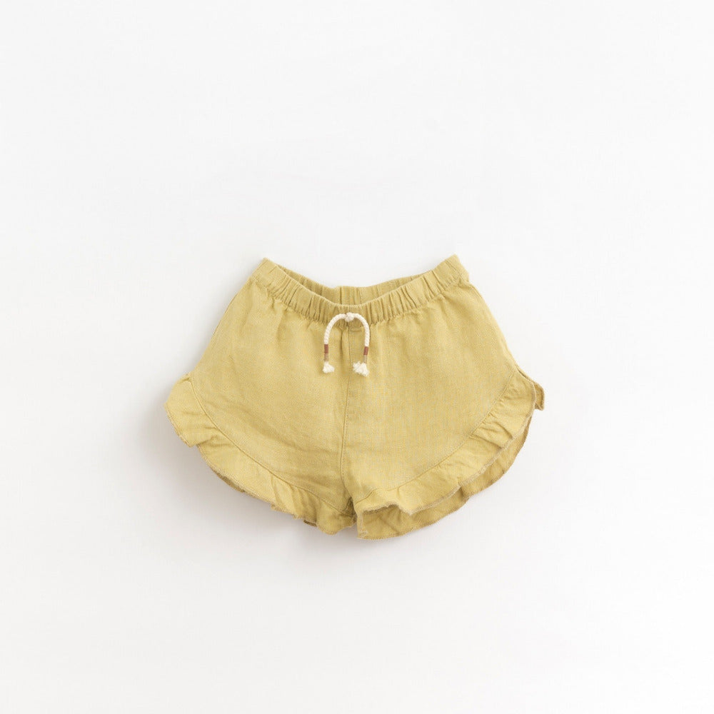 Calção em linho com cinto elástico e cordão decorativo - Play Up