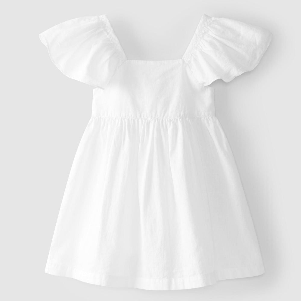 Vestido com laço e espiguilha - Laranjinha - chuvadeamor