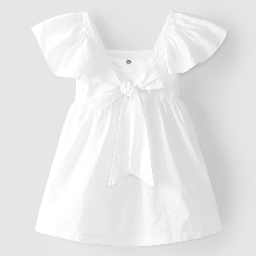 Vestido com laço e espiguilha - Laranjinha